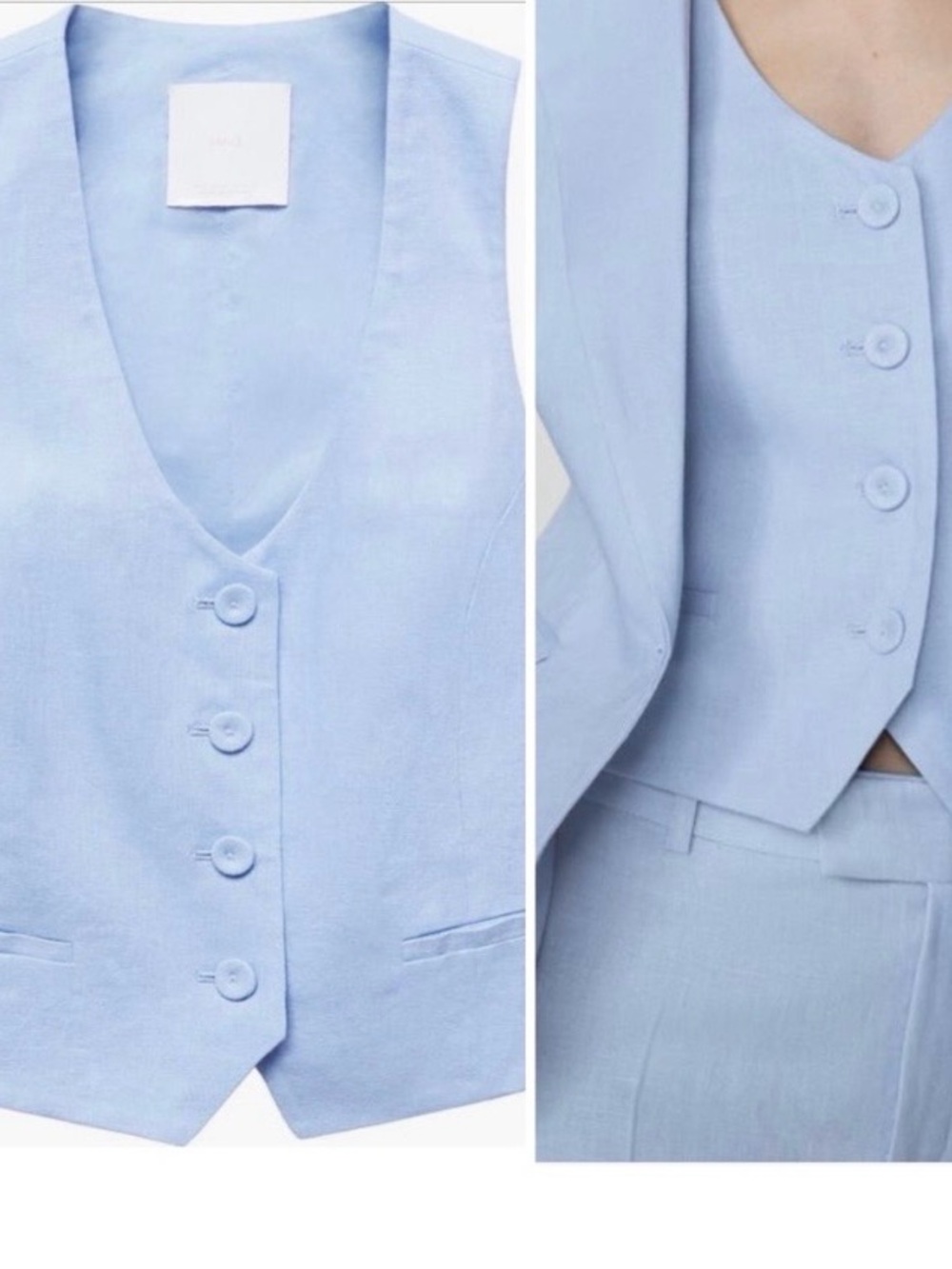 Mango Linen Suit Vest (Size Medium) NWT - Picture 2 of 10